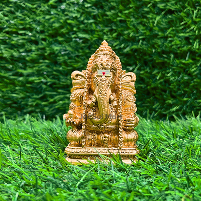 Lord Vinayagar Golden PolyResin Idol Statue [3 Inch]