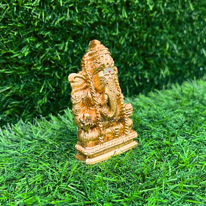Lord Vinayagar Golden PolyResin Idol Statue [3 Inch]