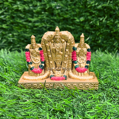 Lord Venkateswara Golden Colour PolyResin Idol Statue [4 Inch]