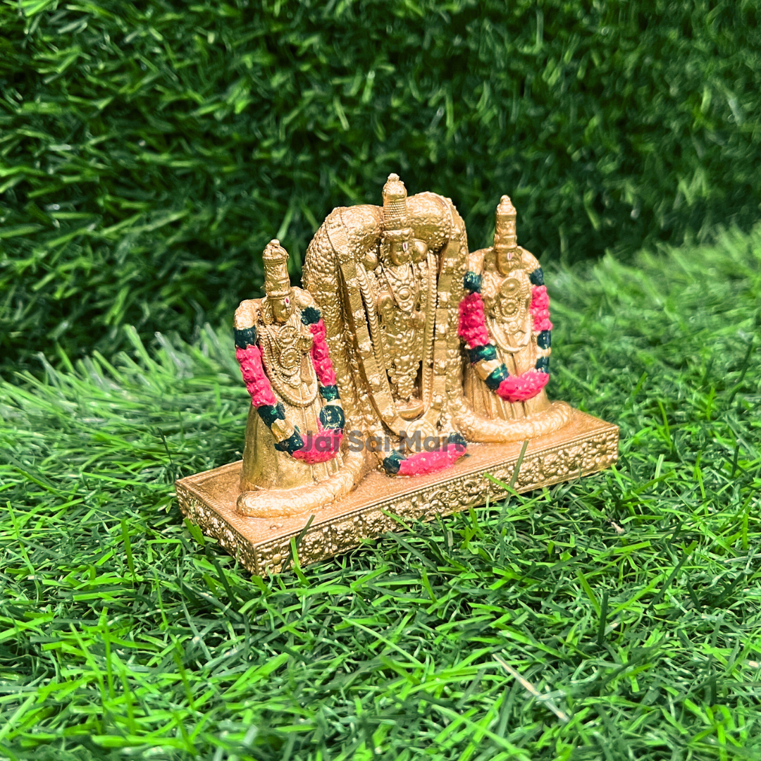Lord Venkateswara Golden Colour PolyResin Idol Statue [4 Inch]