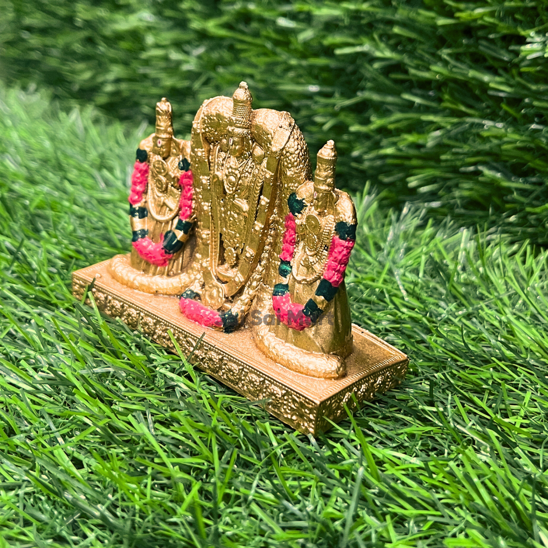 Lord Venkateswara Golden Colour PolyResin Idol Statue [4 Inch]
