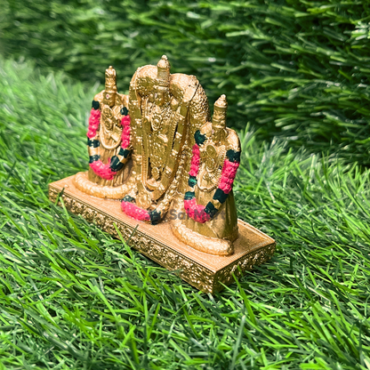 Lord Venkateswara Golden Colour PolyResin Idol Statue [4 Inch]