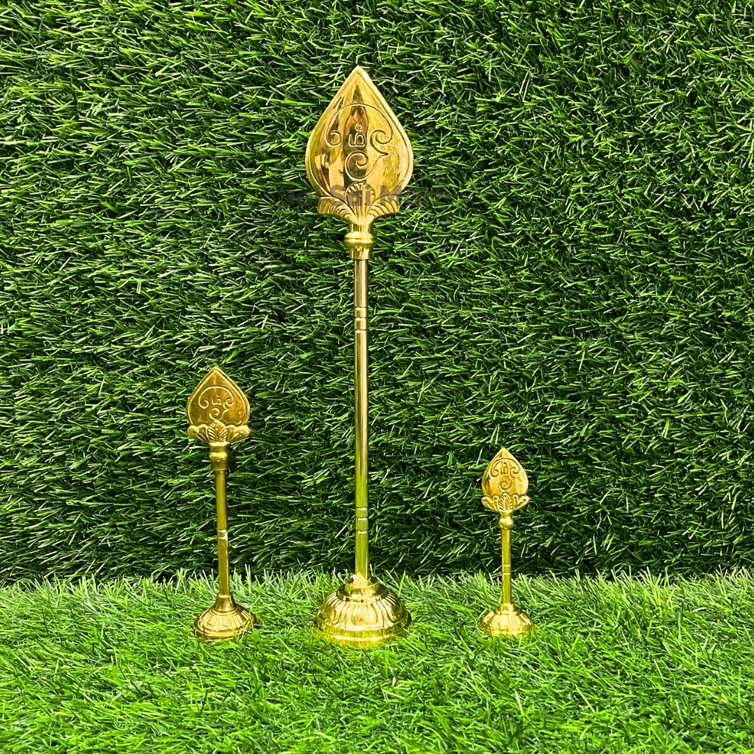 Pure Brass Lord Murugan Vel [4 / 6 / 9 / 12 Inch]