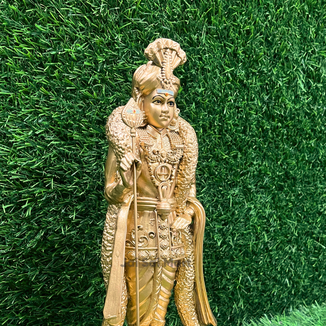 Lord Palani Murugan Golden Color PolyResin Idol Statue [7 / 11 Inches]
