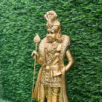 Lord Palani Murugan Golden Color PolyResin Idol Statue [7 / 11 Inches]