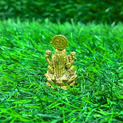 Pure Brass Small Lakshmi Fine Art Car Dashboard Idol [2 Inch]