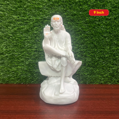 Shirdi Sai Baba White Color Poly Marble Idol Statue [6.5 – 14 Inches]