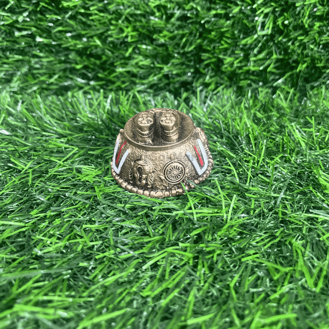 Lord Balaji Golden PolyResin Charan Paduka [2 x 2 Inch]