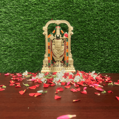 Lord Tirupati Balaji Statue [9.5 Inch] With Charan Paduka [2 x 2 Inch]