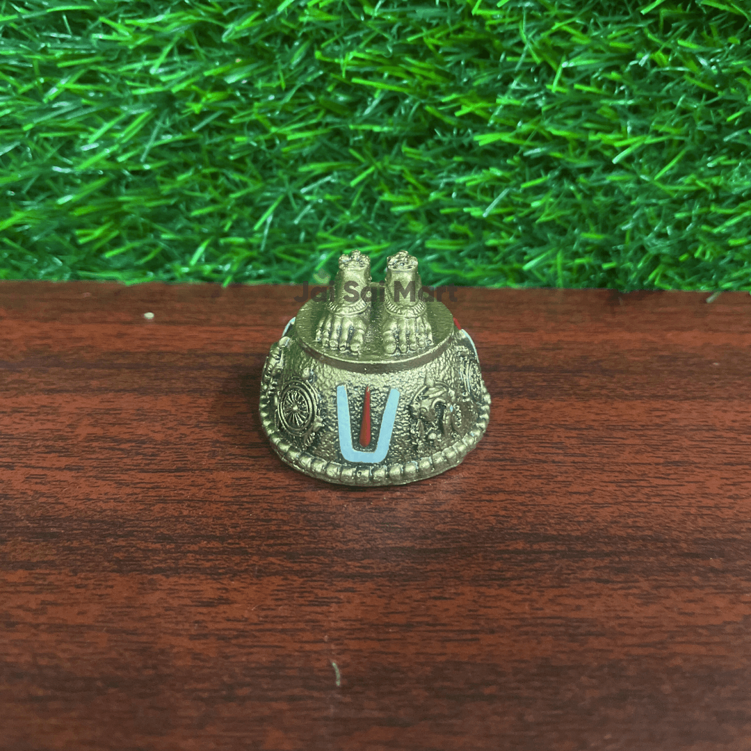 Lord Tirupati Balaji Statue [9.5 Inch] With Charan Paduka [2 x 2 Inch]