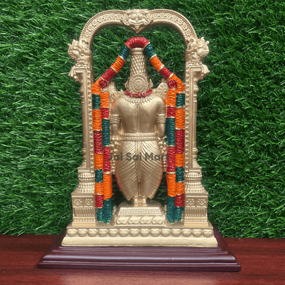 Lord Tirupati Balaji Statue [9.5 Inch] With Charan Paduka [2 x 2 Inch]