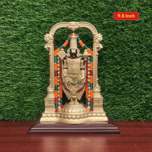 Lord Tirupati Balaji Golden Color PolyResin Idol Statue [9.5 Inches]