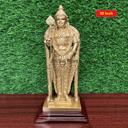 Lord Pathumalai Murugan Golden Color PolyResin Idol Statue [7 / 10 / 13 Inches]