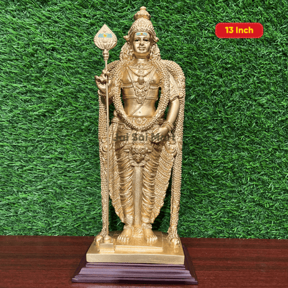 Lord Pathumalai Murugan Golden Color PolyResin Idol Statue [7 / 10 / 13 Inches]
