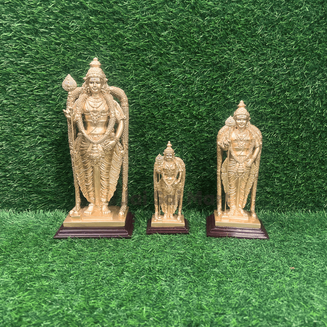 Lord Pathumalai Murugan Golden Color PolyResin Idol Statue [7 / 10 / 13 Inches]