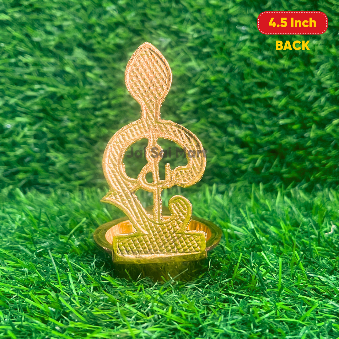 Pure Brass Antique Finish Om Vel Vilakku [4 Inch]