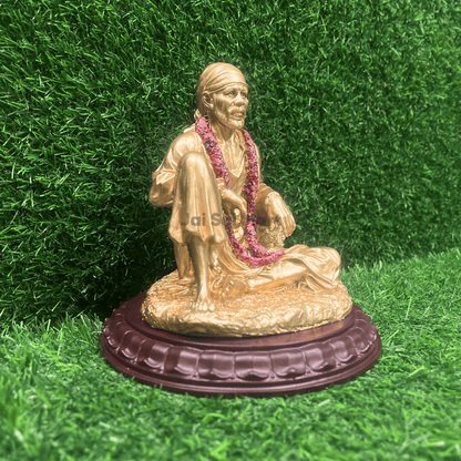 Lord Sai Baba Golden Color PolyResin Idol Statue [8 Inches]