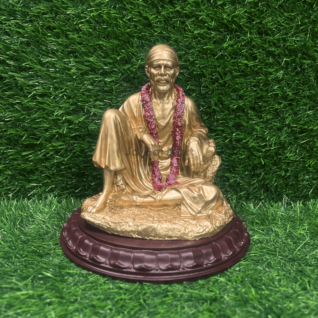 Lord Sai Baba Golden Color PolyResin Idol Statue [8 Inches]