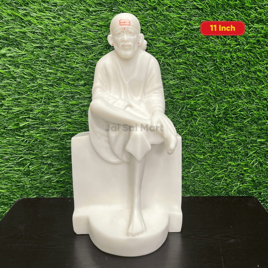 Shirdi Sai Baba White Color Poly Marble Idol Statue [6.5 – 14 Inches]