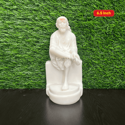 Shirdi Sai Baba White Color Poly Marble Idol Statue [6.5 – 14 Inches]