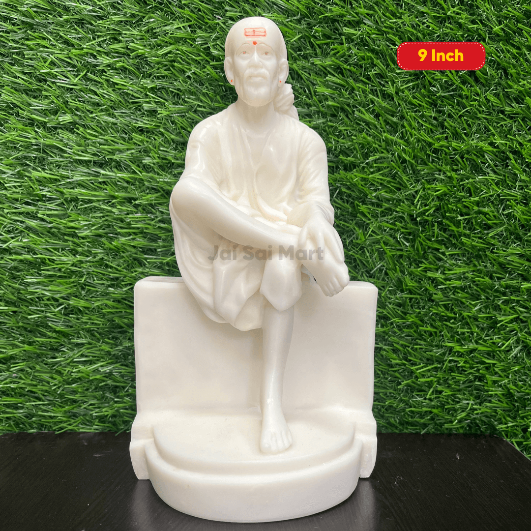 Shirdi Sai Baba White Color Poly Marble Idol Statue [6.5 – 14 Inches]