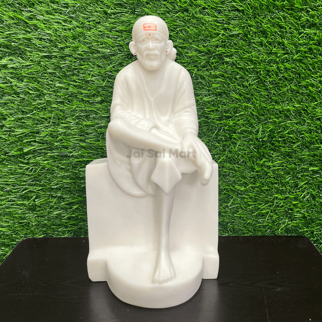 Shirdi Sai Baba White Color Poly Marble Idol Statue [6.5 – 14 Inches]