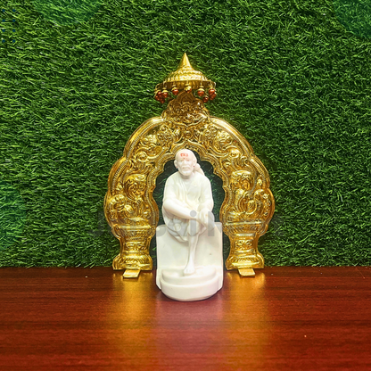 Shirdi Sai Baba Thiruvachi [H: 9.5 x W: 8 Inch] Exclude Statue